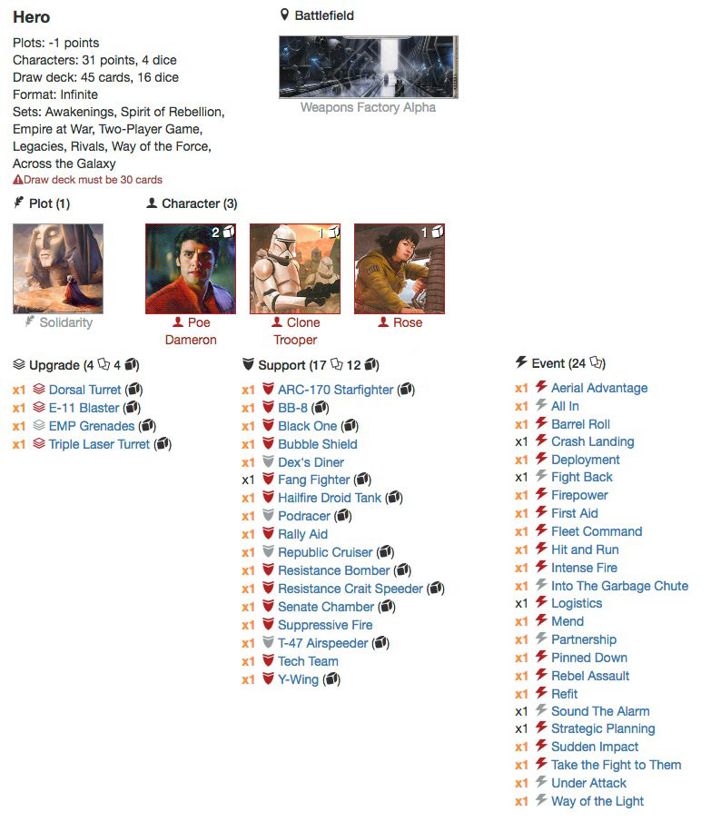 My Solidarity Deck List