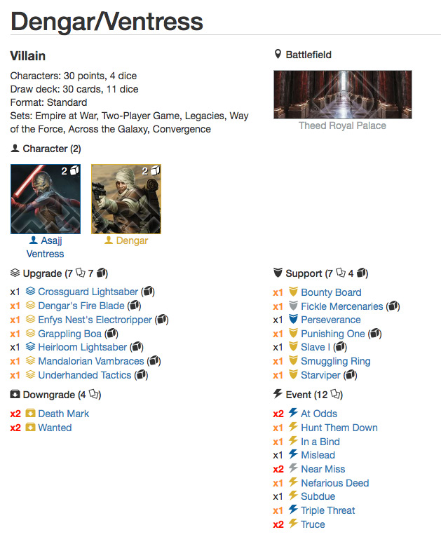 Dengar/Ventress Decklist