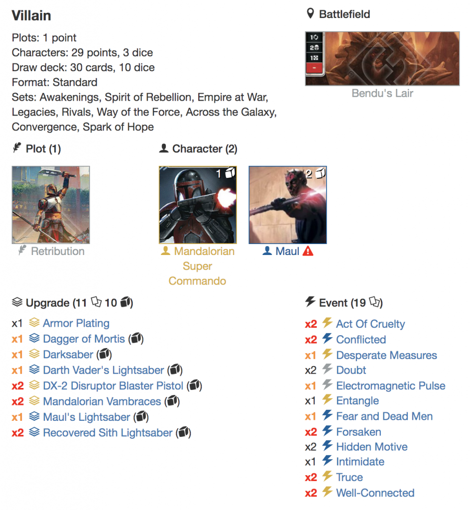 Maul Worlds decklist